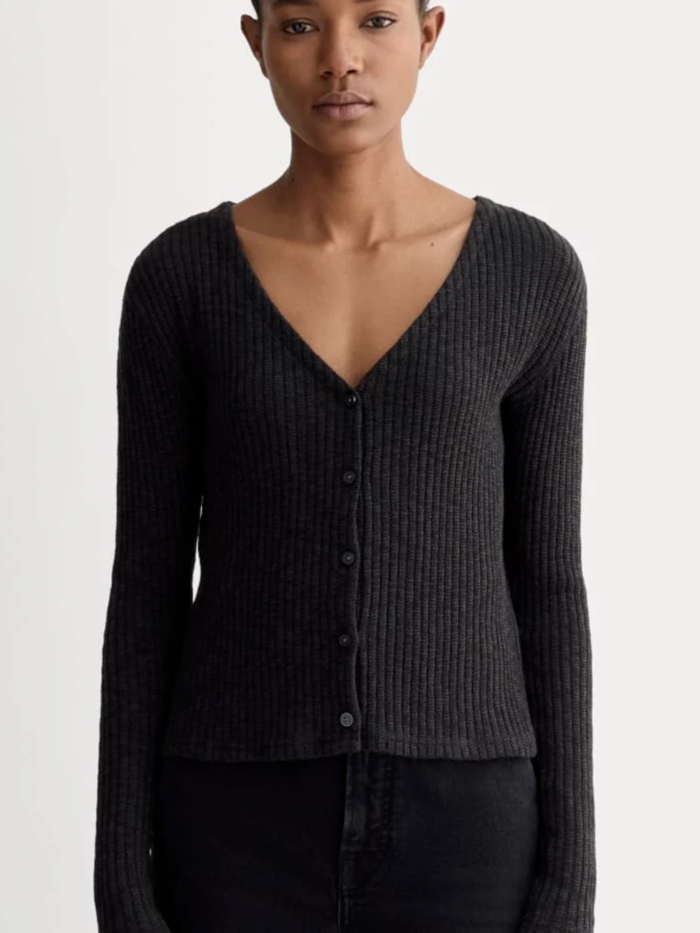 Everlane The Cozy Ribbed Cardigan size large